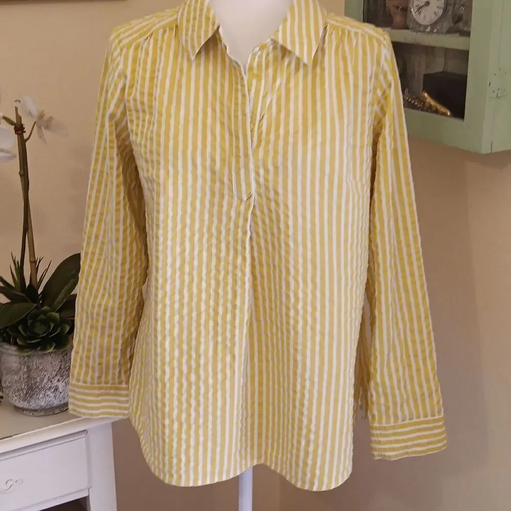 d&co Yellow and White Striped Shirt